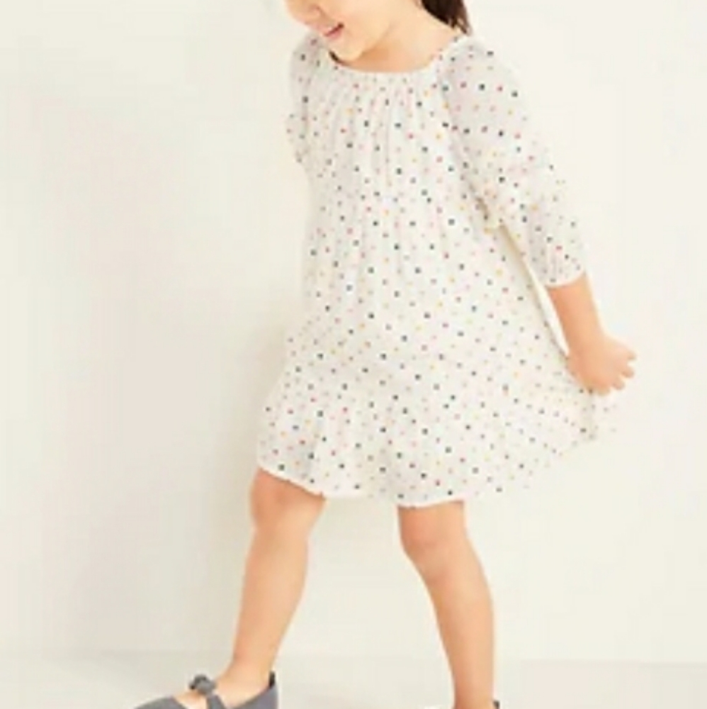 Polka-Dot Ruffle-Tiered Crepe Dress for Toddlers